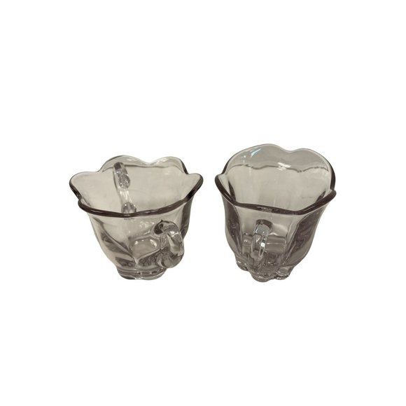 Vintage Canterbury Glass Scalloped Tulip Sugar and Creamer Set‎ Clear 1940 - Picture 7 of 9